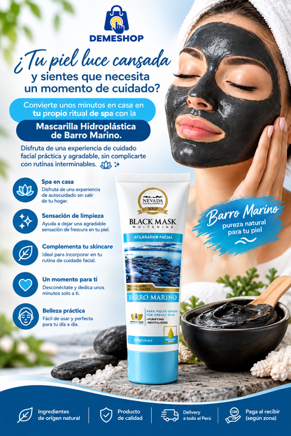 Mascarilla Negra Hidroplástica de Barro marino