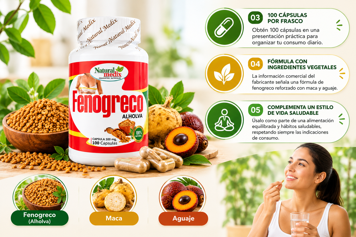 Fenogreco Natural Medix 100 Cápsulas